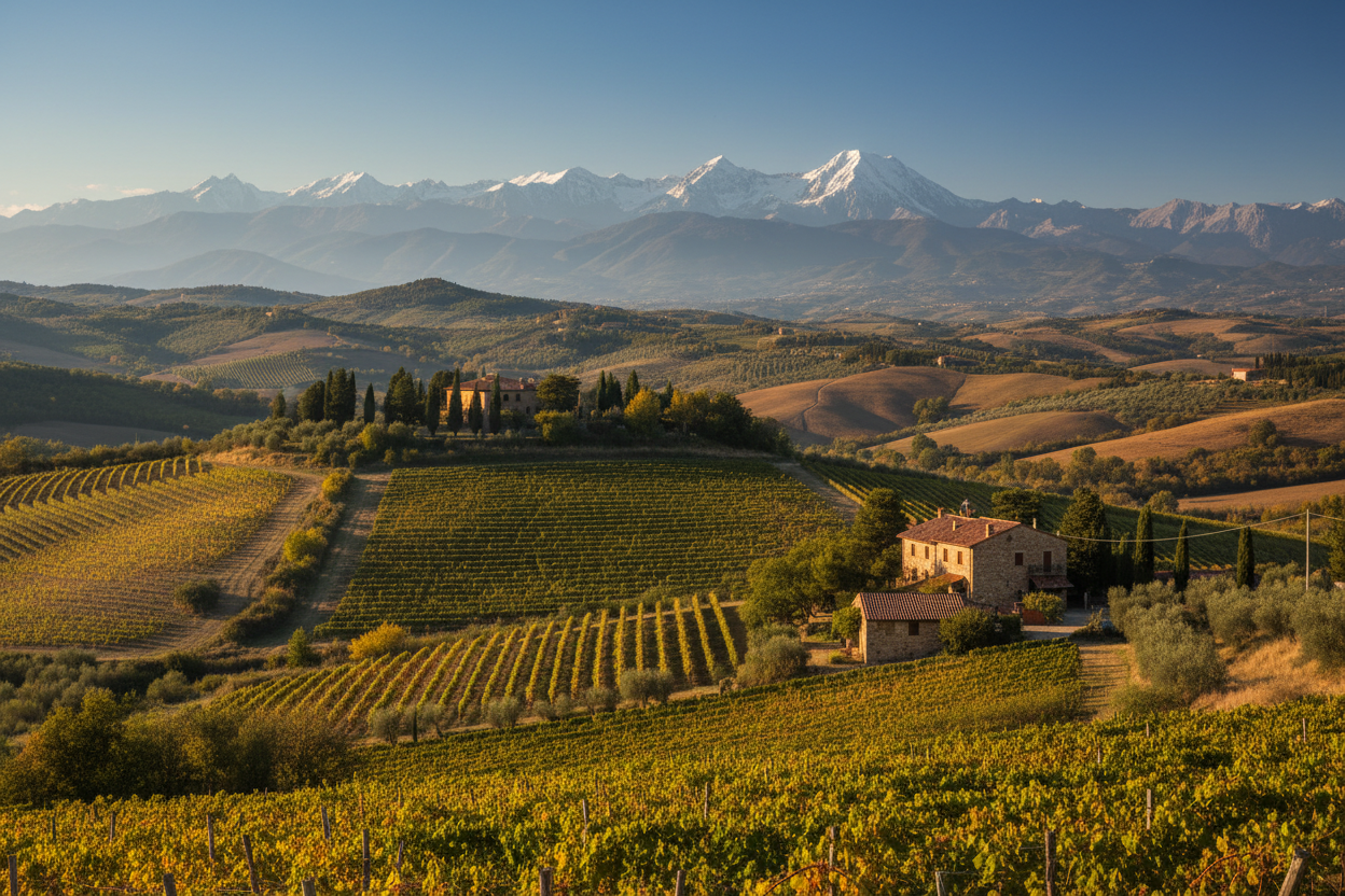 Montepulciano vineyards in Abruzzo