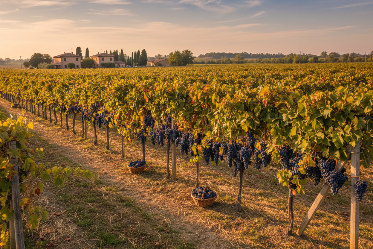 Lambrusco vineyards in Emilia-Romagna