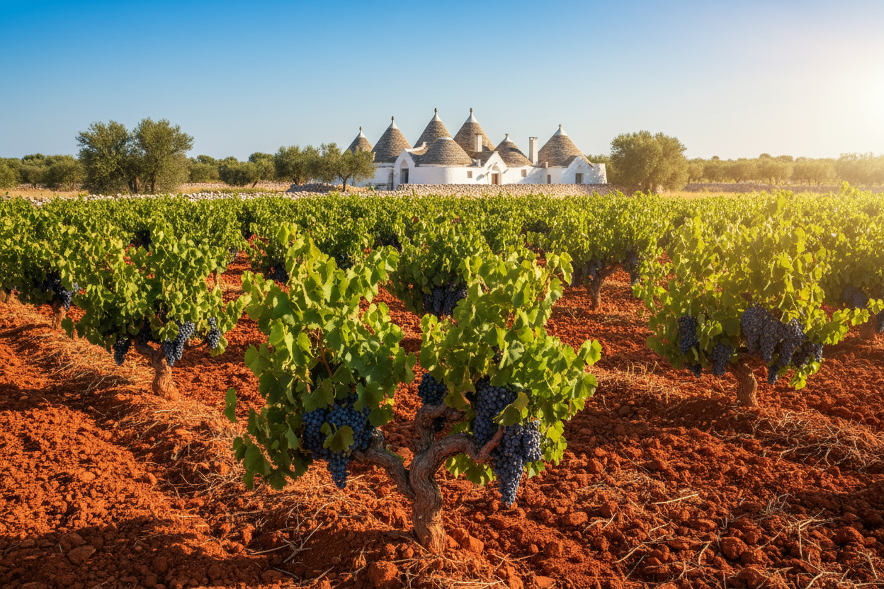 Old vine Primitivo vineyard in Puglia