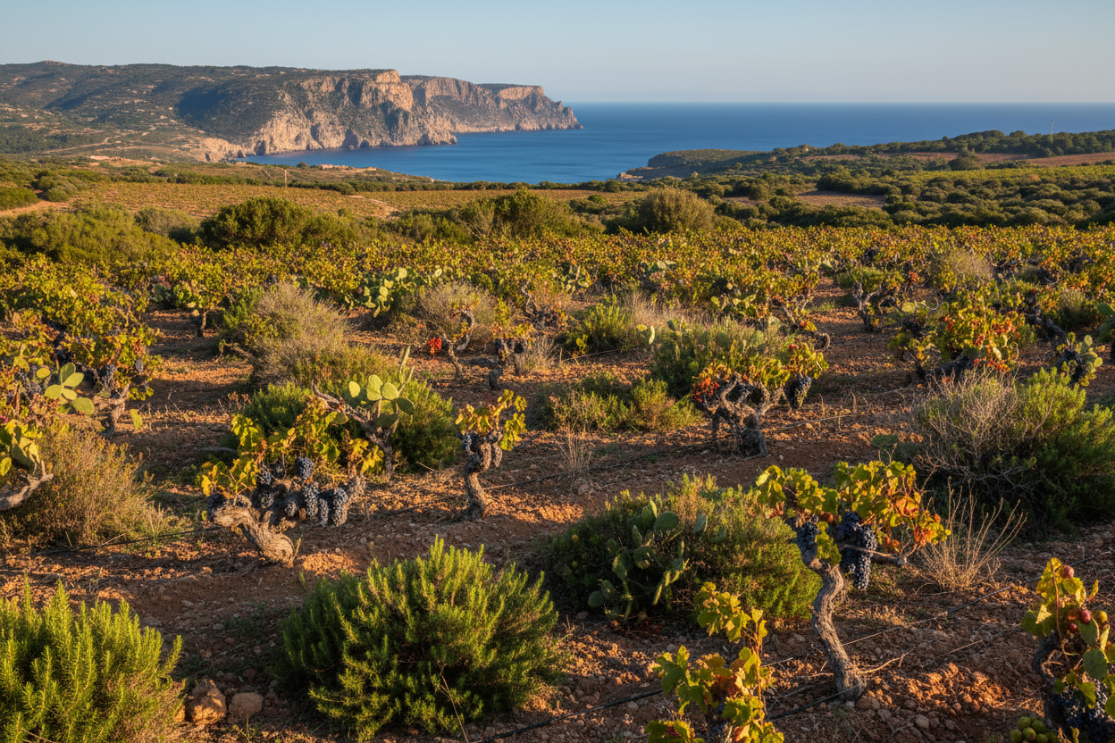 Cannonau vineyards in Sardinia