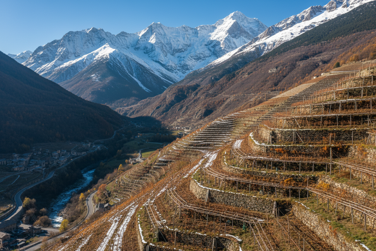 Mountain vineyards in Valle d'Aosta